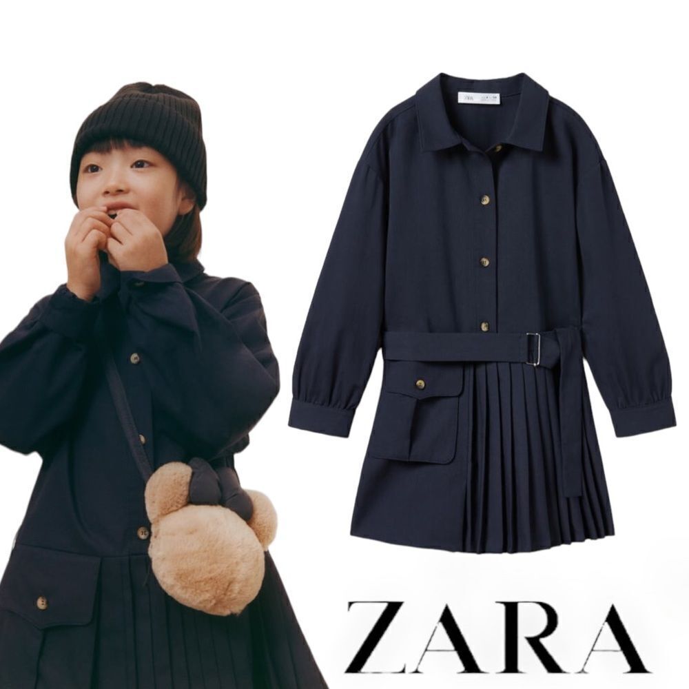 ZARA Kids | Navy | SIDE BOX PLEAT DRESS